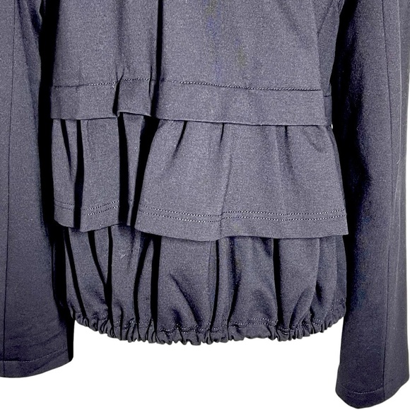 ESCADA SPORT Black Peplum Lined Drawstring Jacket Top Women's Size L EU42 - Picture 7 of 16